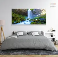 Quadro Decorativo Natureza Cachoeira em Tecido Canvas 130x60 - Foto 6