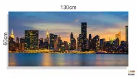 Quadro Decorativo New York Sunset em Tecido Canvas 130x60 Sala Quarto - Foto 3