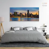 Quadro Decorativo New York Sunset em Tecido Canvas 130x60 Sala Quarto - Foto 6