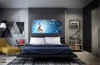 Quadro Decorativo Notas Musicais em Tecido Canvas 130x60 - Foto 4