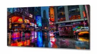 Quadro Decorativo Nova York Chuva em Tecido Canvas 130x60 - Foto 2