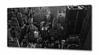 Quadro Decorativo Nova York Preto e Branco Prédios em Tecido Canvas 130x60 - Foto 2
