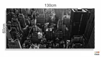 Quadro Decorativo Nova York Preto e Branco Prédios em Tecido Canvas 130x60 - Foto 3
