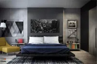 Quadro Decorativo Nova York Preto e Branco Prédios em Tecido Canvas 130x60 - Foto 4