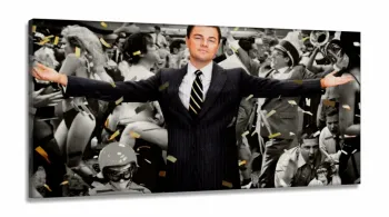 Quadro Decorativo O Lobo de Wall Street em Tecido Canvas 130x60