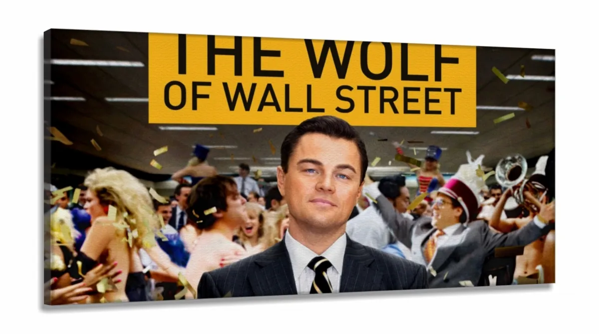 Quadro Decorativo O Lobo de Wall Street em Tecido Canvas 130x60 m01 Imagem