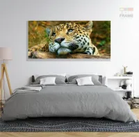 Quadro Decorativo Onça Pintada em Tecido Canvas 130x60 - Foto 6