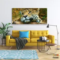 Quadro Decorativo Onça Pintada em Tecido Canvas 130x60 - Foto 7