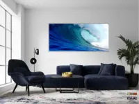 Quadro Decorativo Onda Mar Azul em Tecido Canvas 130x60 - Foto 5
