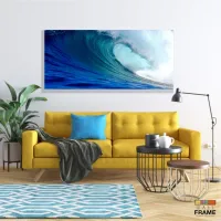 Quadro Decorativo Onda Mar Azul em Tecido Canvas 130x60 - Foto 7
