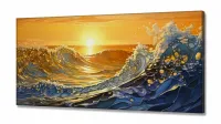 Quadro Decorativo Onda Sol Mar em Tecido Canvas 130x60 cm - Foto 2