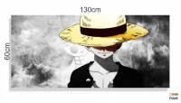 Quadro decorativo One Piece Mosaico Luffy em Tecido Canvas 130x60 - Foto 3