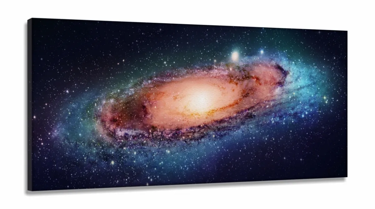 Quadro Decorativo Paisgem Do Espaço Galáxia em Tecido Canvas 130x60 Imagem