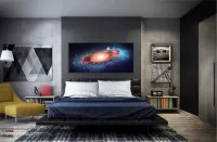 Quadro Decorativo Paisgem Do Espaço Galáxia em Tecido Canvas 130x60 - Foto 4