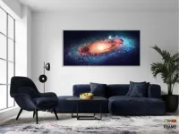 Quadro Decorativo Paisgem Do Espaço Galáxia em Tecido Canvas 130x60 - Foto 5