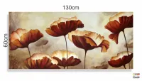 Quadro Decorativo Papoulas Design Color em Tecido Canvas 130x60 - Foto 3