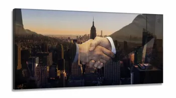 Quadro decorativo Para Escritórios Mundo Dos Negócios em Tecido Canvas 130x60