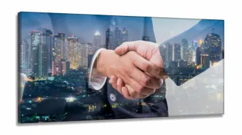 Quadro Decorativo Para Escritórios Mundo Dos Negócios em Tecido Canvas 130x60 m02
