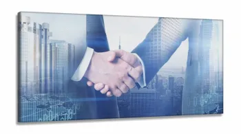 Quadro Decorativo Para Escritórios Mundo Dos Negócios em Tecido Canvas 130x60 m03