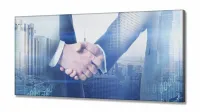 Quadro Decorativo Para Escritórios Mundo Dos Negócios em Tecido Canvas 130x60 m03 - Foto 2