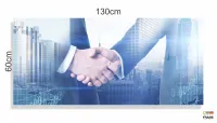 Quadro Decorativo Para Escritórios Mundo Dos Negócios em Tecido Canvas 130x60 m03 - Foto 3