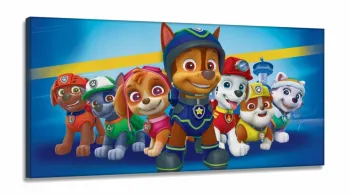 Quadro Decorativo Patrulha Canina em Tecido Canvas 130x60