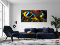 Quadro Decorativo Peixe Palhaço em Tecido Canvas 130x60 - Foto 5