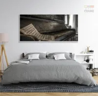 Quadro Decorativo Piano Antigo Mosaico em Tecido Canvas 130x60 - Foto 6