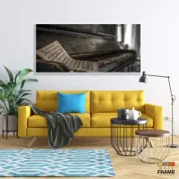 Quadro Decorativo Piano Antigo Mosaico em Tecido Canvas 130x60 - Foto 7