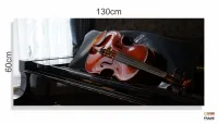 Quadro Decorativo Piano E Violino em Tecido Canvas 130x60 - Foto 3