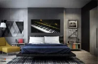 Quadro Decorativo Piano Música Decorativo em Tecido Canvas 130x60 - Foto 4