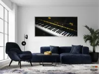 Quadro Decorativo Piano Música Decorativo em Tecido Canvas 130x60 - Foto 5