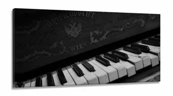 Quadro Decorativo Piano Música Notas Com em Tecido Canvas 130x60