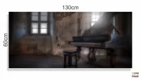 Quadro Decorativo Piano Retrô Músicaem Tecido Canvas 130x60 - Foto 3