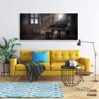 Quadro Decorativo Piano Retrô Músicaem Tecido Canvas 130x60 - Foto 7