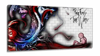 Quadro Decorativo Pink Floyd Musica banda em Tecido Canvas 130x60