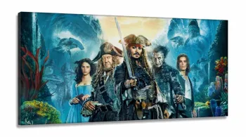 Quadro Decorativo Piratas do Caribe em Tecido Canvas 130x60