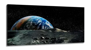 Quadro Decorativo Planeta Terra em Tecido Canvas 130x60