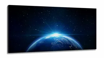 Quadro Decorativo Planeta Terra em Tecido Canvas 130x60 m01