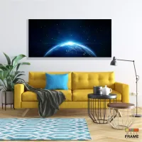 Quadro Decorativo Planeta Terra em Tecido Canvas 130x60 m01 - Foto 7