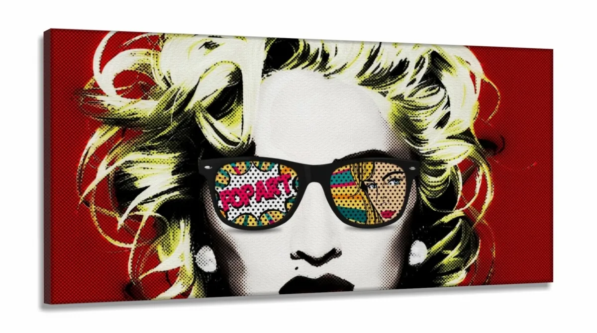 Quadro Decorativo Pop Art Madona em Tecido Canvas 130x60 Imagem