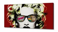 Quadro Decorativo Pop Art Madona em Tecido Canvas 130x60 - Foto 2