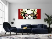 Quadro Decorativo Pop Art Madona em Tecido Canvas 130x60 - Foto 5