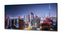 Quadro Decorativo Prédios Cidade Dubai Vista Noturna em Tecido Canvas 130x60 - Foto 2