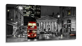 Quadro Decorativo Preto e Branco Cidadesem Tecido Canvas 130x60