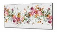 Quadro Decorativo Quarto Escritório Floral em Tecido Canvas 130x60 - Foto 2