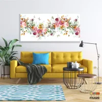 Quadro Decorativo Quarto Escritório Floral em Tecido Canvas 130x60 - Foto 7