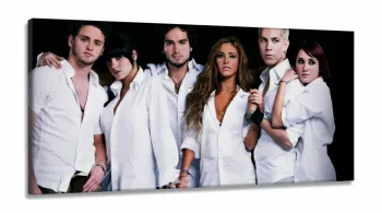 Quadro decorativo Rebeldes RBD com Tela em Tecido Canvas 130x60