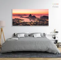 Quadro Decorativo Rio de Janeiro Entardecer em Tecido Canvas 130x60 - Foto 6