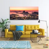Quadro Decorativo Rio de Janeiro Entardecer em Tecido Canvas 130x60 - Foto 7
